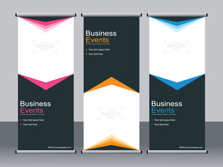 Business banner roll up set,standee banner template,Modern banner.