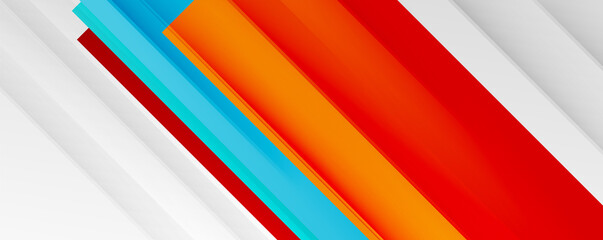 Geometric abstract backgrounds with shadow lines, modern forms, rectangles, squares and fluid gradients. Bright colorful stripes cool backdrops