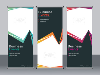 Business banner roll up set,standee banner template,Modern banner.