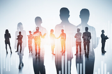 Business people in city, teamwork