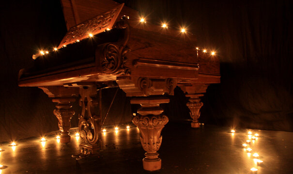 Studio Grand Piano In Candlelight 