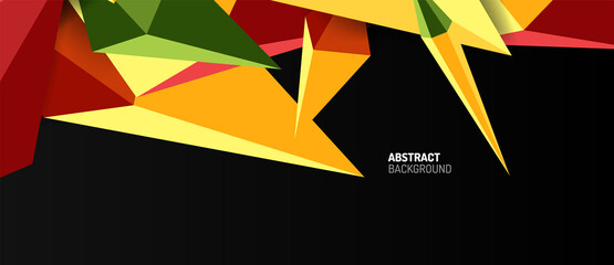 3d low poly abstract shape background vector illustration