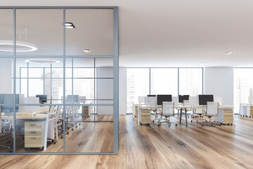 White open space office interior