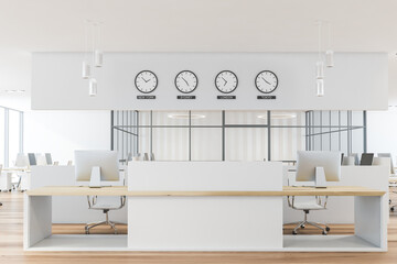 White reception in waiting room interior