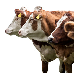 cows on a white background isolated