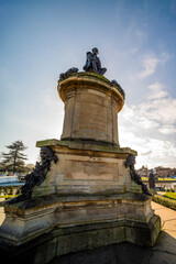 Obraz premium Statues of Shakesperean characters Stratford upon Avon Warwickshire England UK