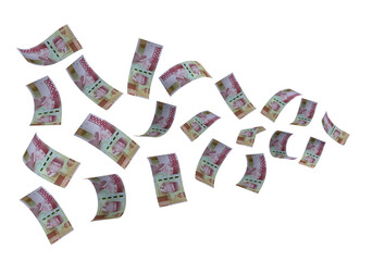 3D Render 100000 Indonesia Money Paper White Background