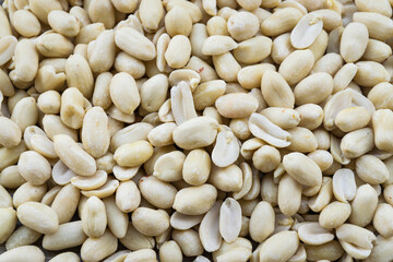 Organic raw peanuts texture background.