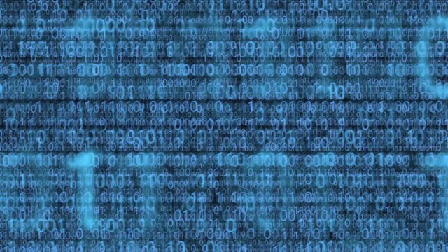 Flood of Digital Information (blue binary code horizontally scrolling)