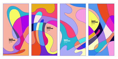 Vector colorful curvy liquid background for banner and social media story