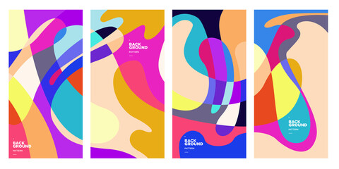 Vector colorful curvy liquid background for banner and social media story