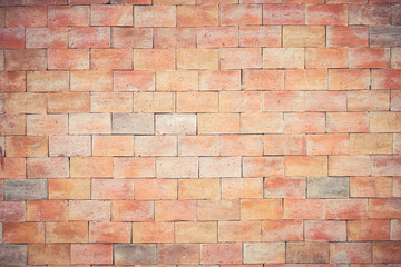 Brick wall. Vintage brickwork masonry background with vignette filter.