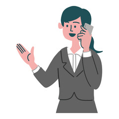スーツ　女性　士業　携帯電話　スマホ　提案
