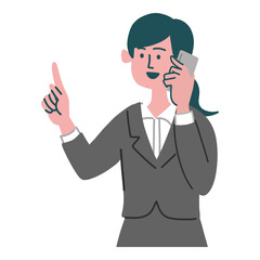 スーツ　女性　士業　携帯電話　スマホ　提案
