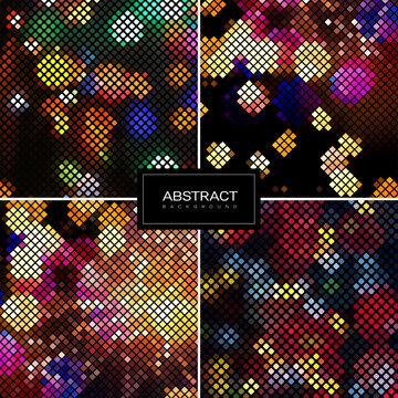 Set of vector shiny mosaic backgrounds.Abstract square golden mosaic backgrounds. Collection abstract sparkling backrounds.