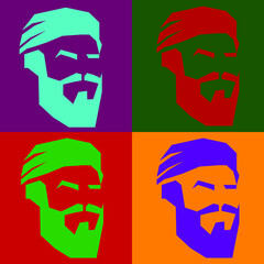 Hipster style man colorful pop art pattern