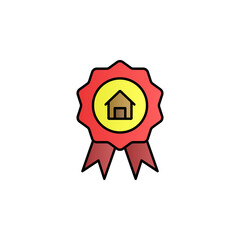 Prize, house color gradient vector icon