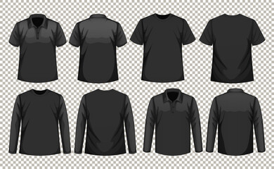 Set of different types of shirt in same color