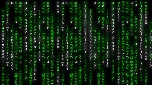 matrix digital code rain motion animation green
