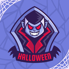 dark Dracula Vampire emblem logo design