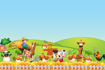 Happy animals at farm