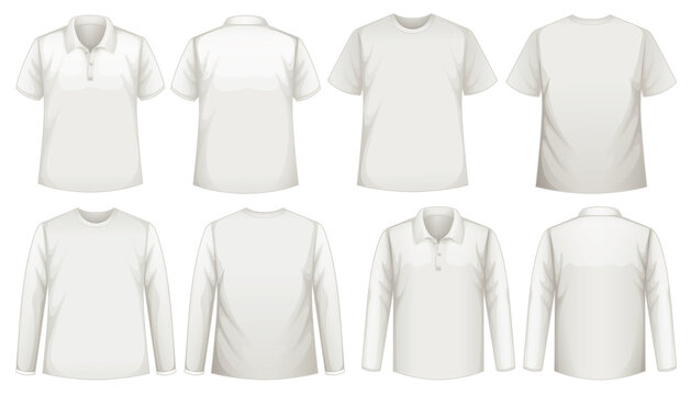 Set of different types of shirt in same color