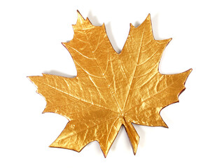 Handcrafted Home Decor for Autumn - Golden Handcraft Leave