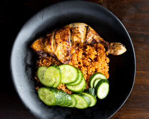 Fried Chicken with Tomato Sauce Rice