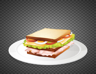 Sandwich on transparent background