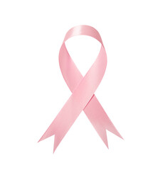 A pink ribbons isolated on a white background with clipping path.