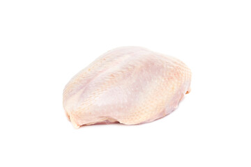 Fresh raw chicken breast on a white background.