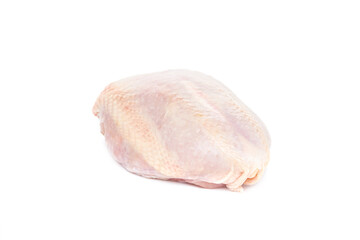 Fresh raw chicken breast on a white background.