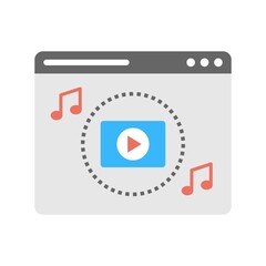 Multimedia player web view design icon. Media player vector illustration.