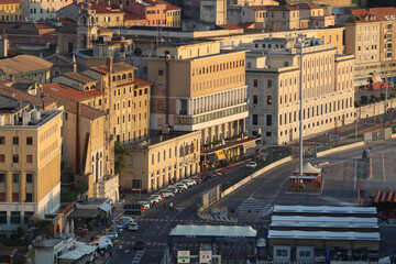Fototapeta na wymiar Aerial view of the long port of Ancona, Italy