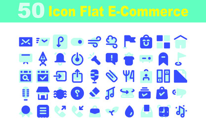 50 Flat Icon E-Commerce for any purposes website mobile app presentation