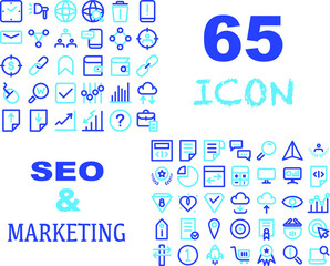 65 Icon Line SEO & Marketing for website and app