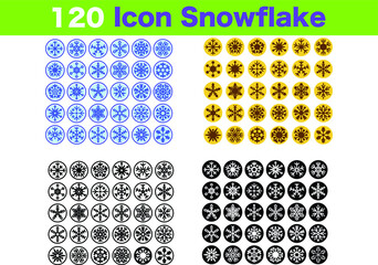 120 Icon Snowflake for any purposes website mobile app presentation