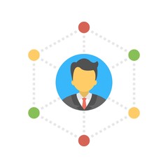 Social network icon. People communicating and networking vector illustration.