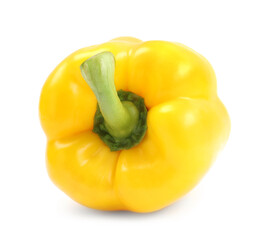 Ripe yellow bell pepper isolated on white