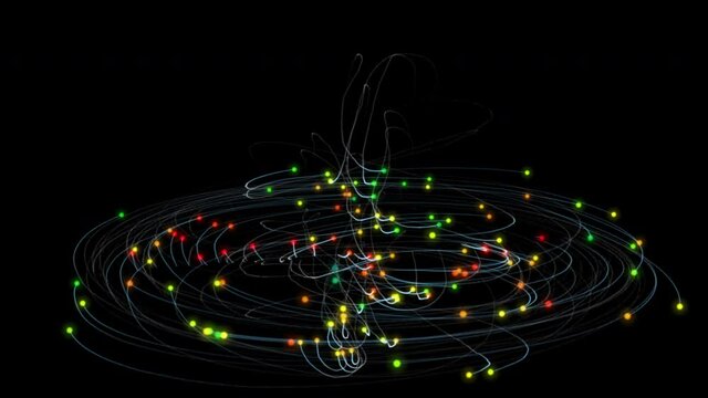Colorful Light trails forming wonderful Orbit solar space galaxy milky way 4K UHD