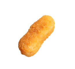 Delicious fried chicken nugget isolated on white
