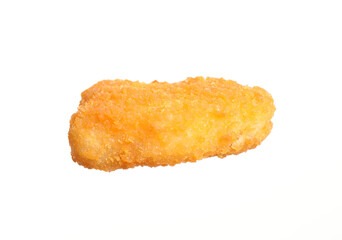 Delicious fried chicken nugget isolated on white