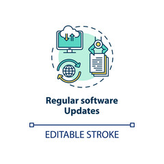 Regular software updates concept icon