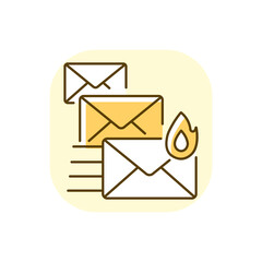 Priority mail yellow RGB color icon