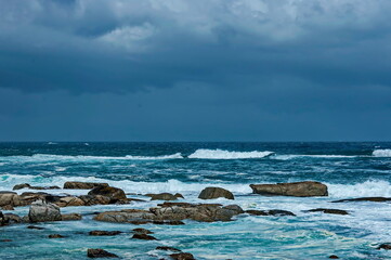 Wave sea shore along near to Cape Town, South Africa