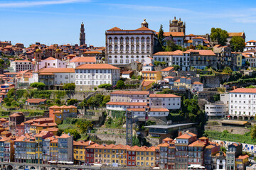 Naklejka na ściany i meble Buildings of Ribeira District in Porto, Portugal