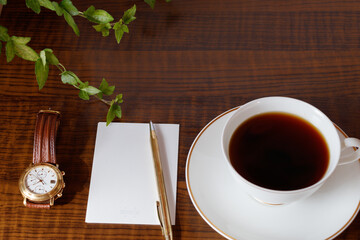 コーヒータイム、入れたてのコーヒーで休憩して次の作戦を考える