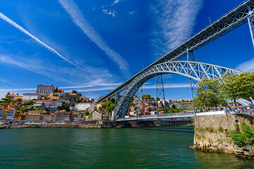 Fototapeta premium Dom Luis I Bridge, a double-deck bridge across the River Douro in Porto, Portugal