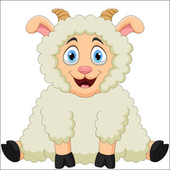 Cartoon illustration of funny sheep