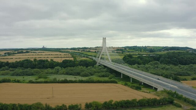 The Mary McAleese Boyne Valley Bridge is a cable-stayed bridge in County Meath, and Co Louth, Ireland. It spans the Boyne River west of Drogheda on the county boundary between Co Meath and Co Louth.